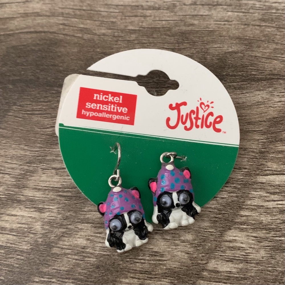 NWT Justice Animal Earrings